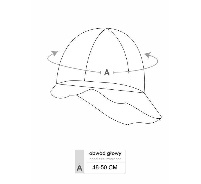 Yoclub Dívčí letní klobouk s ochranou krku CLE-0121G-0100 White