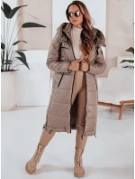 Dámská přechodná bunda prošívaná s kapucí tmavě béžová Dstreet model 21991090 - FashionStreet Dámská přechodná bunda prošívaná s kapucí tmavě béžová Dstreet model 21991090 - FashionStreet