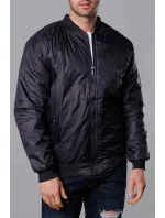 Černá pánská bunda typu "bomber" s podšívkou model 18344989 - J.STYLE Černá pánská bunda typu "bomber" s podšívkou model 18344989 - J.STYLE