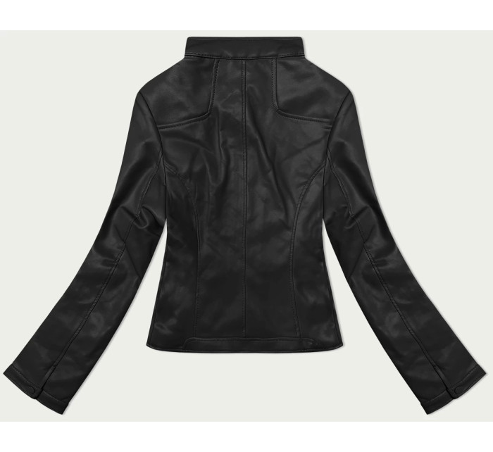 Krátka čierna dámska bunda so stojačikom J Style (11Z8127)