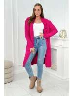 Sveter Cardigan kockovaný kockovaný fuchsiový