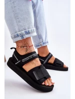 Damskie Sandały Na Rzepy Big Star LL274784 Czarne