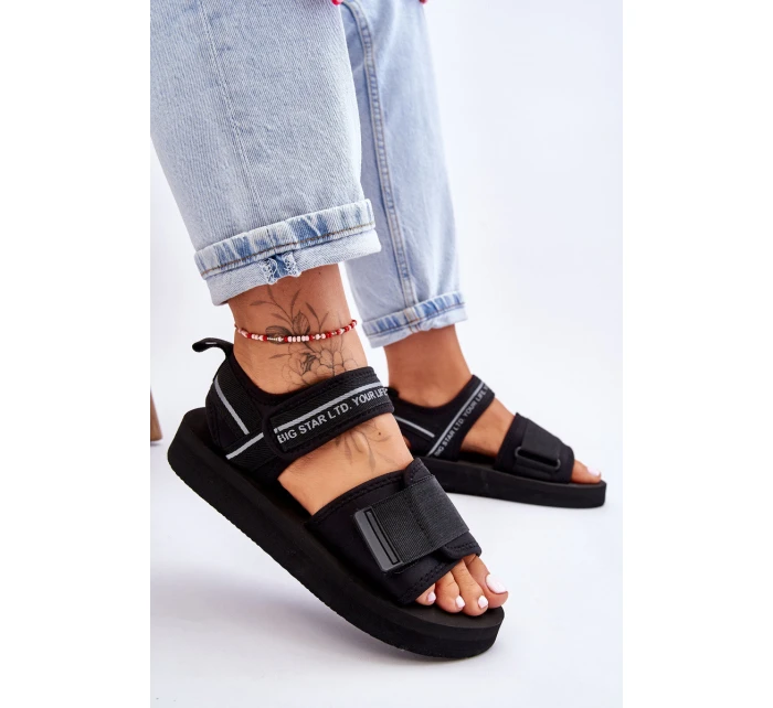 Damskie Sandały Na Rzepy Big Star LL274784 Czarne