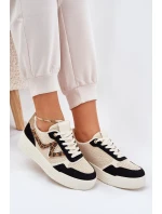 Buty Sportowe Damskie Na Platformie Panterka Czarne Lorori