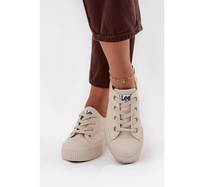 Dámske tenisky na platforme LEE ISLA C WOMEN LOW - béžové