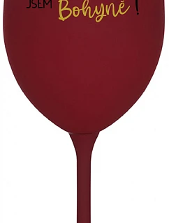 VÍNO JE NÁPOJ BOHŮ. JSEM BOHYNĚ! - bordo sklenice na víno 350 ml