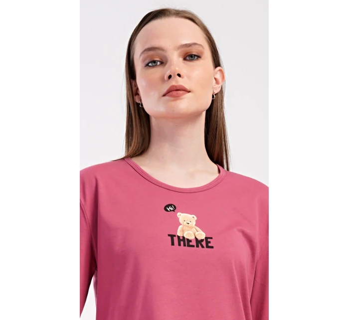 Dámske dlhé pyžamo Ružový medveď