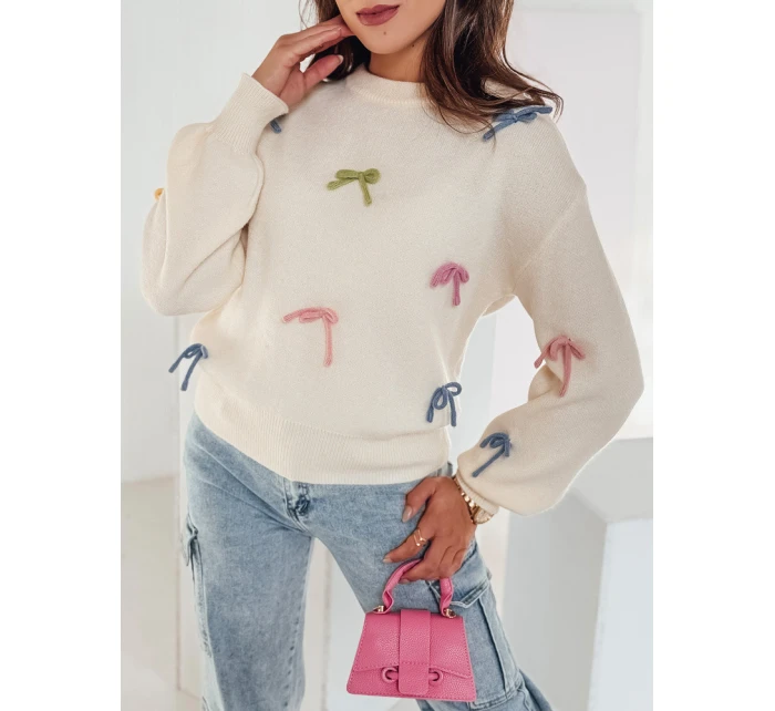 Dámský svetr v velikosti beige Dstreet model 21982131 - FashionStreet Dámský svetr v velikosti beige Dstreet model 21982131 - FashionStreet