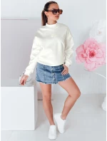 Dámska nadrozmerná mikina s nášivkou LOVASON ecru FashionStreet BY1421