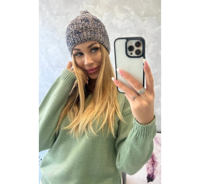 Fleecová čiapka Melisa K241 navy blue+blue