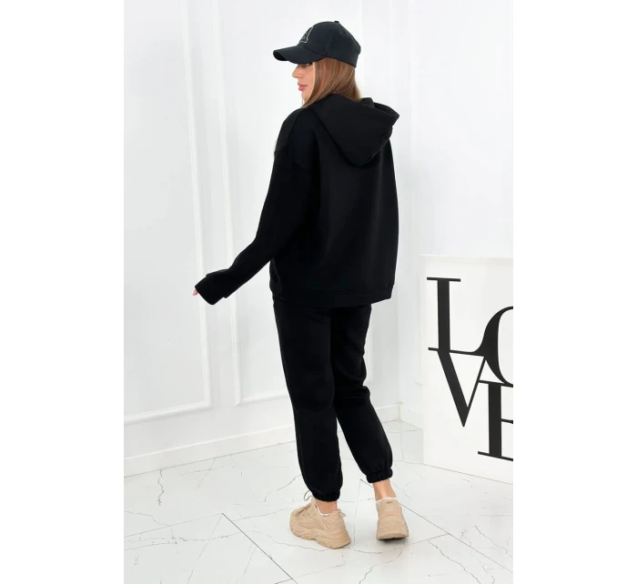 Izolovaná bavlnená súprava, mikina + nohavicami Brooklyn čierny