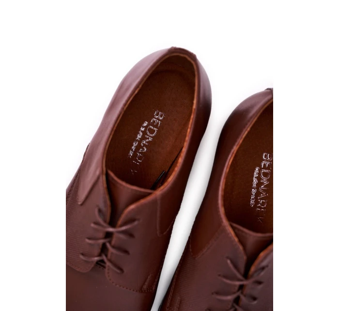 Męskie Skórzane Mokasyny BEDNAREK Brązowe