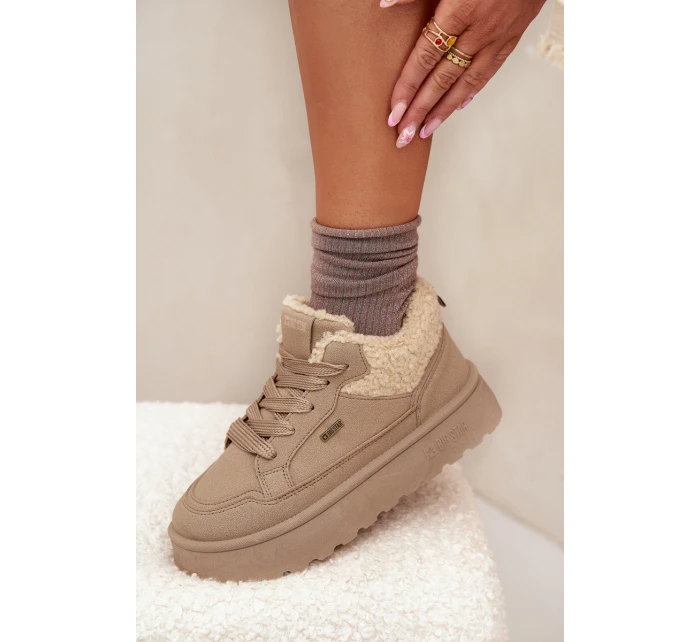 Dámské zateplené sportovní boty na platformě model 21817728 Béžová - Big Star Dámské zateplené sportovní boty na platformě model 21817728 Béžová - Big Star