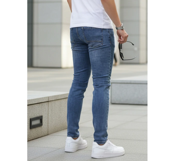Pánske modré džínsové nohavice slim fit FashionStreet UX4481 Pánske modré džínsové nohavice slim fit FashionStreet UX4481