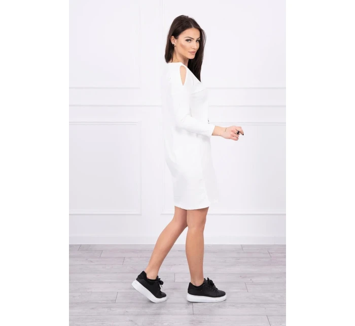 Šaty s grafikou dievčatá v 3D okuliaroch ecru Šaty s grafikou dievčatá v 3D okuliaroch ecru