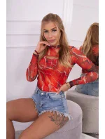 Telová blúzka mramorový vzor červená Telová blúzka mramorový vzor červená