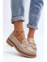 model 21648148 Dámské kožené mokasíny béžové - Zazoo