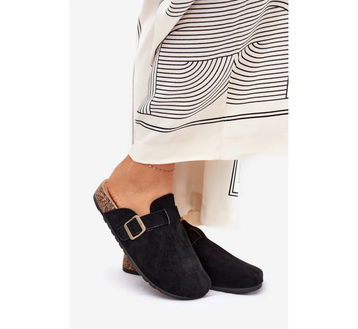 Dámské Pantofle a Na Platformě S Přezkou Černé model 21689838 - Boto