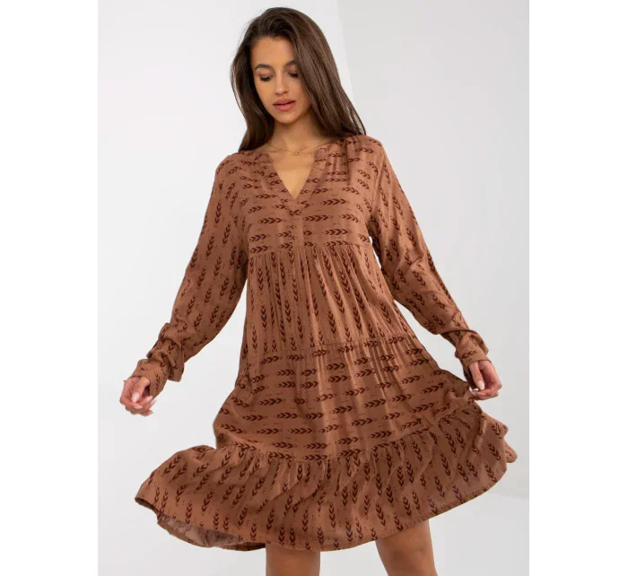 Šaty D73771M30361A4 hnedé Šaty D73771M30361A4 hnedé