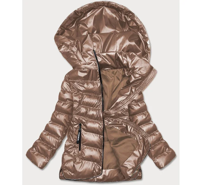 Svetlo hnedá prešívaná bunda pre prechodné obdobie (BR9790-46)