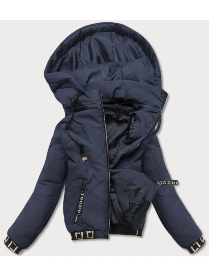Tmavomodrá dámska bunda typu "bomber" (B8098-3)
