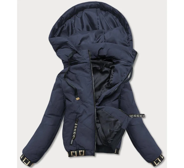 Tmavomodrá dámska bunda typu "bomber" (B8098-3)