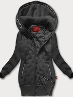 Dámska mikina a bunda LHD v grafitovej farbe (AMG-162A)