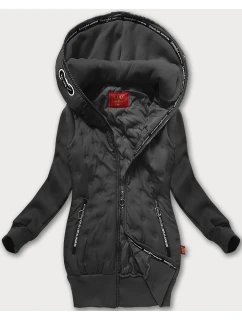 Dámska bunda s kapucňou v grafitovej farbe LHD (AMG-162A)