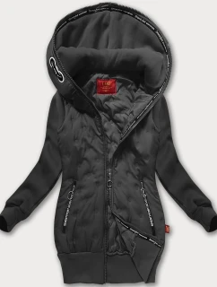 Dámska bunda s kapucňou v grafitovej farbe LHD (AMG-162A)