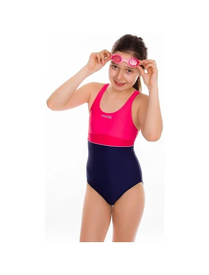 Dětské plavky model 17053849 tmavě modré a růžové plavky - Aqua-Speed
