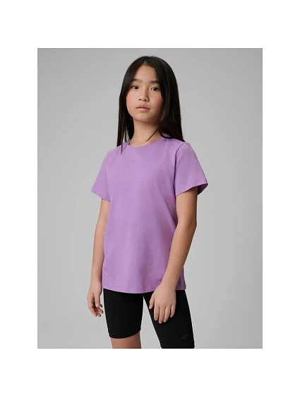 Dievčenské jednofarebné tričko 4F 4FJRSS26TTSHF3554-12S deti