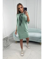 Šaty viazané pri krku tmavo mätové