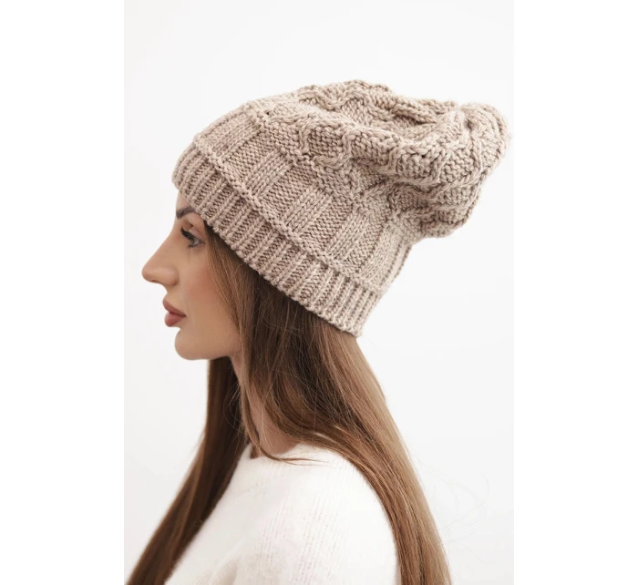 Čepice s fleecem Marta K231 tmavě béžová