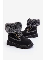Dětské Trapery Botky na Zip s Kožíškem Černá model 21640144 - Boto
