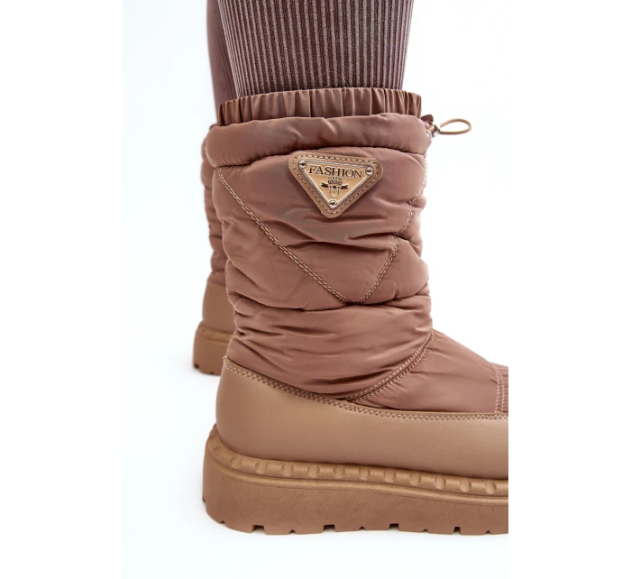 Dámské sněhule na tlusté tmavě béžové model 21641597 - Boto Dámské sněhule na tlusté tmavě béžové model 21641597 - Boto