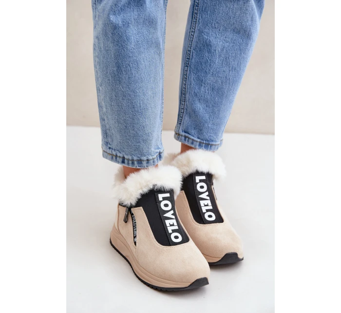 Dámské Botky S Kožešinou Béžové model 21680798 - Boto Dámské Botky S Kožešinou Béžové model 21680798 - Boto