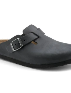 žabky Boston Black leather model 21350988 - Birkenstock