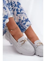 Dámské Kožené Mokasíny se Zlatým  model 21691946 - VINCEZA