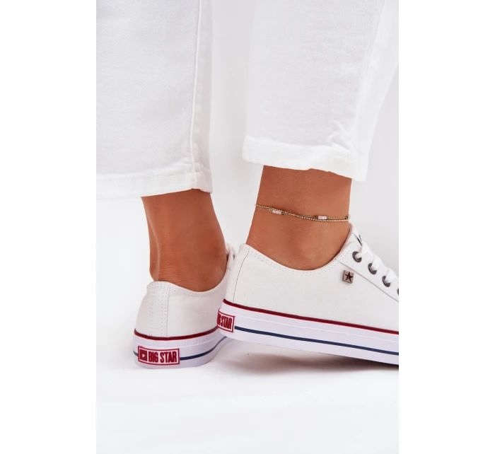 Trampki Damskie Niskie Big Star DD274A232 Białe Trampki Damskie Niskie Big Star DD274A232 Białe