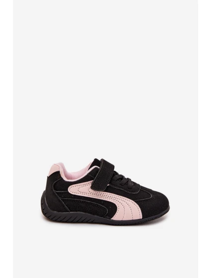 Dětské sportovní boty s přezkou Černo růžové Perrin Dětské sportovní boty s přezkou Černo růžové Perrin