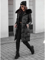 Dámska zimná bunda STYLOWQ dlhá prešívaná s kožušinou čierna FashionStreet TY4631 Dámska zimná bunda STYLOWQ dlhá prešívaná s kožušinou čierna FashionStreet TY4631