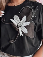 Dámské tričko oversize s 3D efektem černé Dstreet model 21983074 - FashionStreet