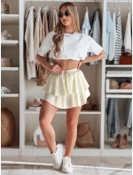 Mini sukňa s volánom FALBELA ecru FashionStreet CY0493