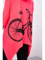 Mikina s potiskem kola růžová neonová Mikina s potiskem kola růžová neonová