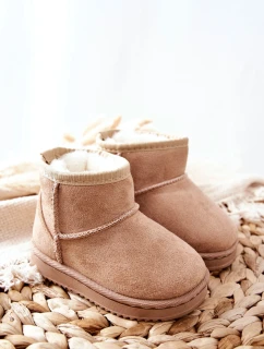 Dziecięce Ocieplane Botki Śniegowce Beżowe Gooby