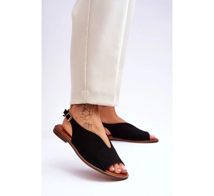 Dámske semišové sandále Lewski Topánky 3220/X Čierne Dámske semišové sandále Lewski Topánky 3220/X Čierne