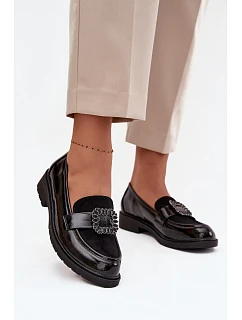 Lakované dámske mokasíny HY52-546 black - S.Barski