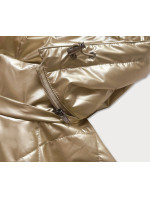 Zlatá dámska lesklá bunda (2021-02BIG)