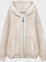 Bunda s kapucňou a'la alpaca light beige (B6001-51)