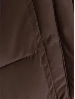 Hnedá dámska zimná bunda s kožušinovou podšívkou (LHD-23063)